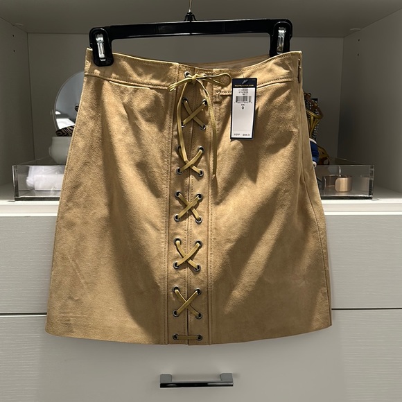 NWT Polo Ralph Lauren suede lace up mini skirt